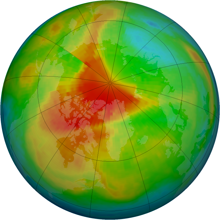 Arctic ozone map for 11 March 1993